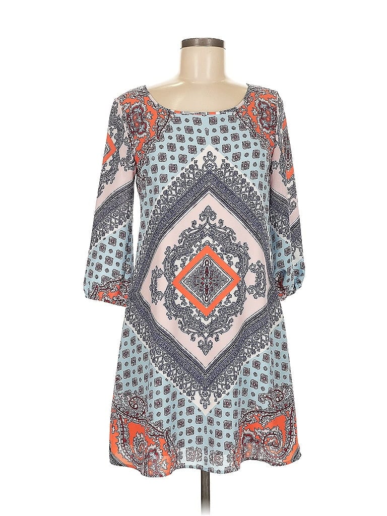 Speechless Print Blue Casual Dress Size M - photo 1