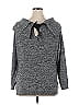 Soho JEANS NEW YORK & COMPANY 100% Acrylic Solid Tweed Stripes Gray Black Pullover Sweater Size XL - photo 2
