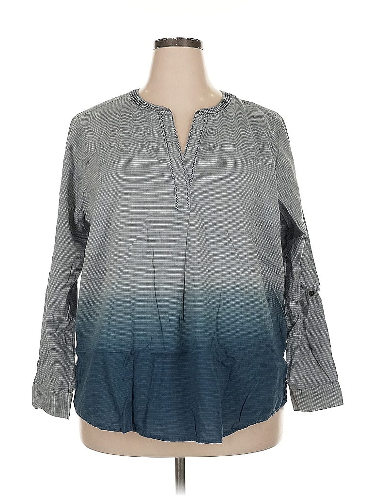 Sonoma Peasant Top Blouse Womens Plus Size 2X Floral Boho Ruffles Tie Front