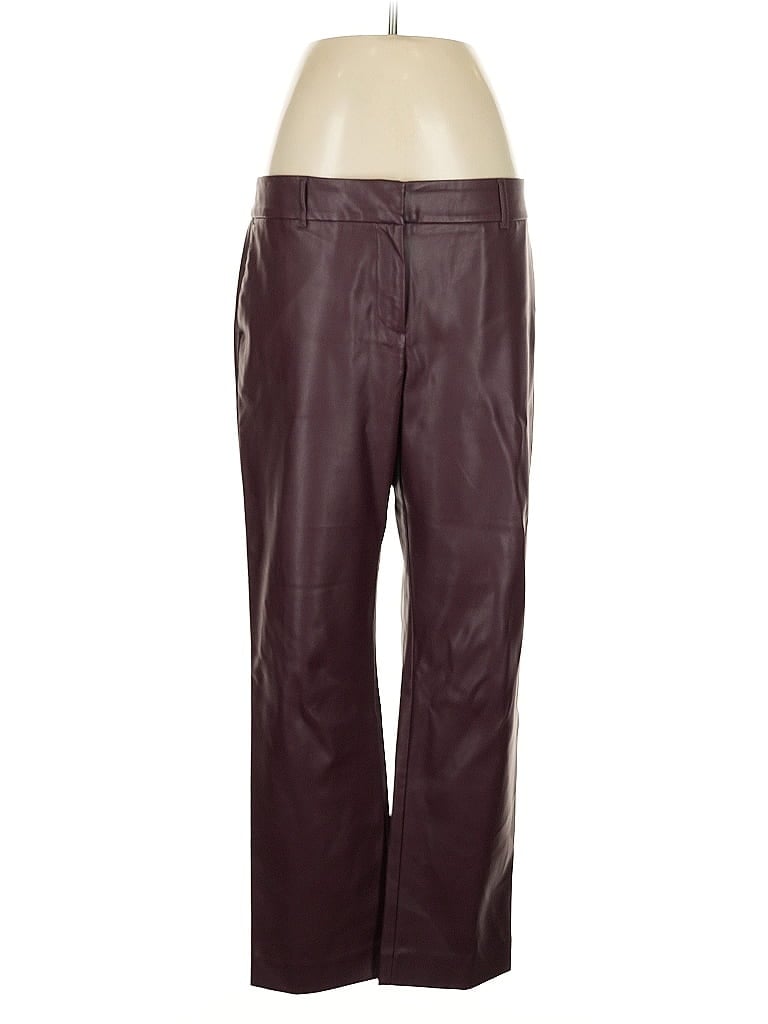 Pre-owned Ann Taylor Factory Faux Leather Pants In Burgundy