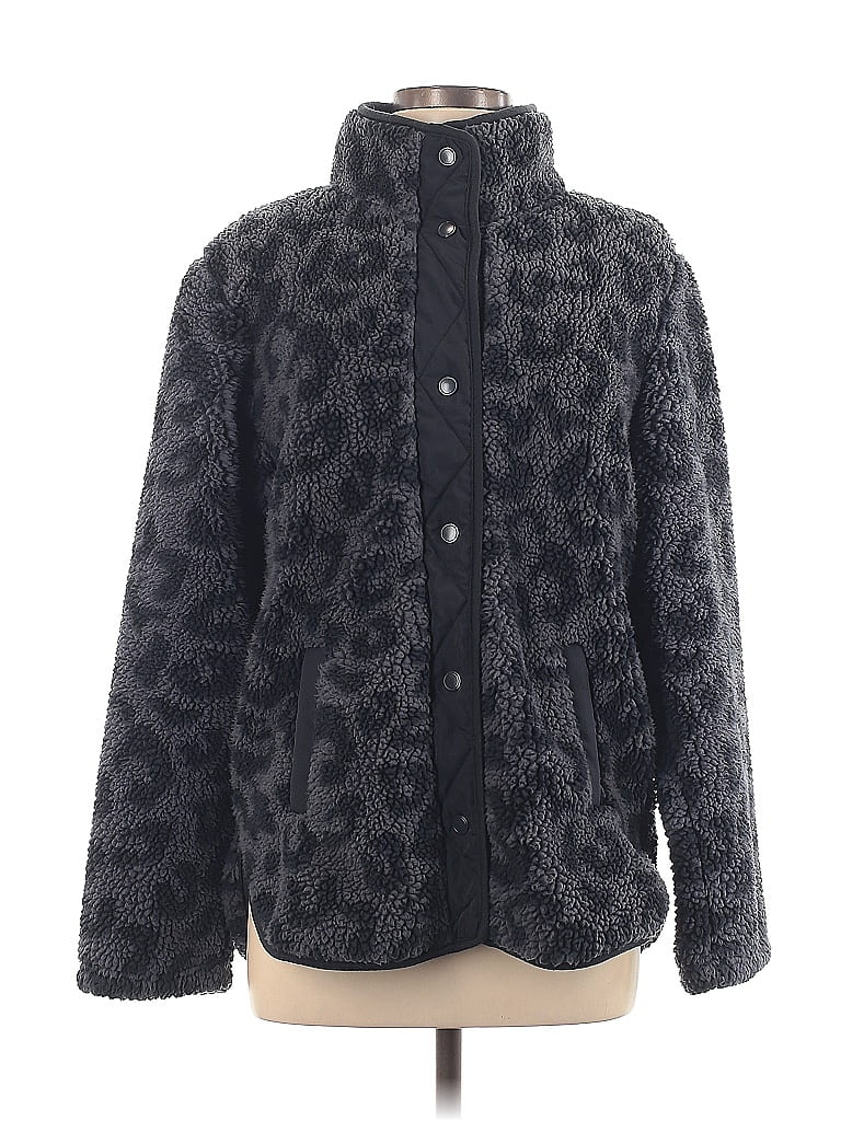 Cozy Sherpa 100% Polyester Animal Print Black Jacket Size M - photo 1