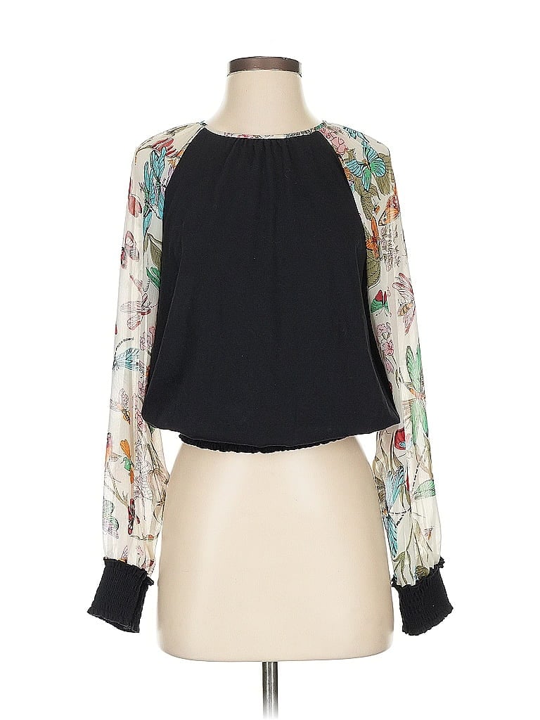Tiny Black Long Sleeve Blouse Size S - photo 1