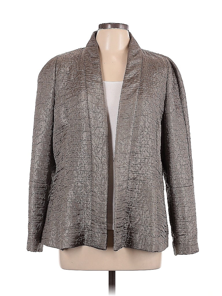 Giorgio Armani 100% Polyester Metallic Gray Blazer Size EU (IT) 48 / US 12 - photo 1