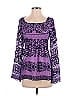 Hale Bob Purple Long Sleeve Silk Top Size XS - photo 1