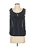 Leifnotes 100% Polyester Black Blue Sleeveless Blouse Size 4 - photo 1