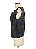 Leifnotes 100% Polyester Black Blue Sleeveless Blouse Size 4 - photo 5