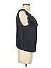 Leifnotes 100% Polyester Black Blue Sleeveless Blouse Size 4 - photo 4