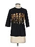 MSGM Metallic Black 3/4 Sleeve T-Shirt Size S - photo 1
