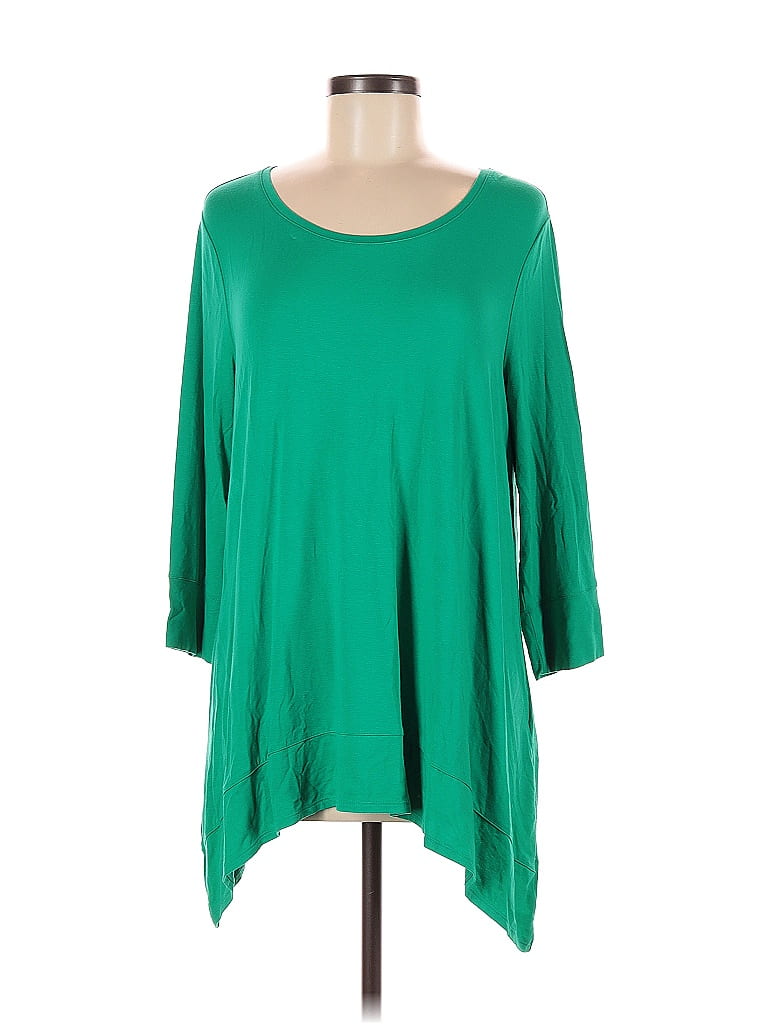Zenergy by Chico's Green 3/4 Sleeve T-Shirt Size M - photo 1