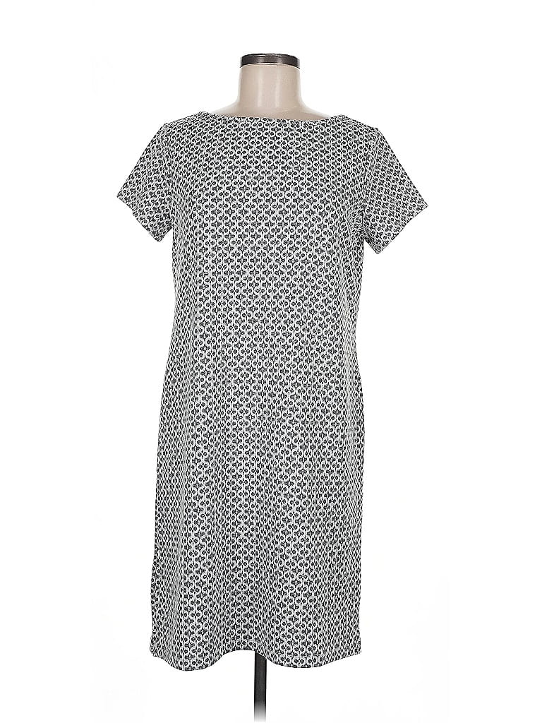Ann Taylor LOFT Outlet Print Gray Casual Dress Size M - photo 1