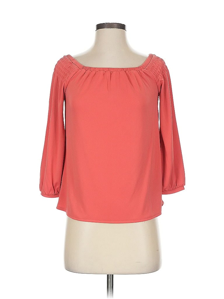 Pre-owned Ann Taylor 3/4 Sleeve Blouse In Orange