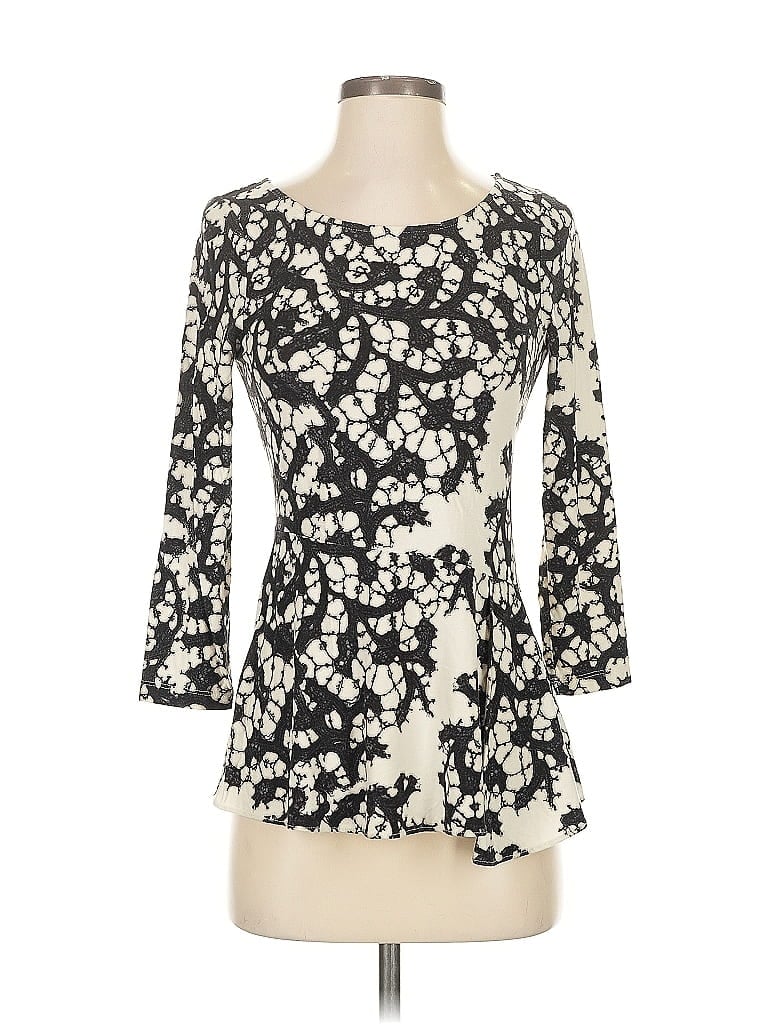 LEIFSDOTTIR Pre-owned 3/4 Sleeve Top Ivory Sweetheart Neckline Tops In White