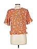 Everly 100% Polyester Orange Short Sleeve Blouse Size L - photo 2