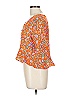 Everly 100% Polyester Orange Short Sleeve Blouse Size L - photo 5