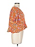 Everly 100% Polyester Orange Short Sleeve Blouse Size L - photo 4