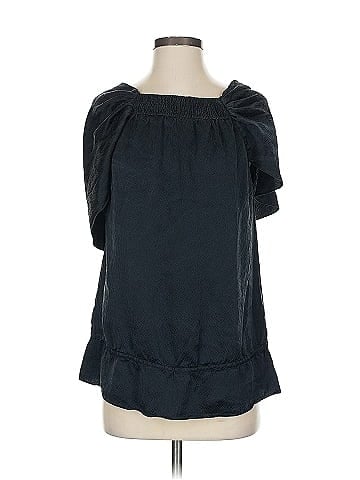 BCBGMAXAZRIA Short Sleeve Silk Top (view 1)