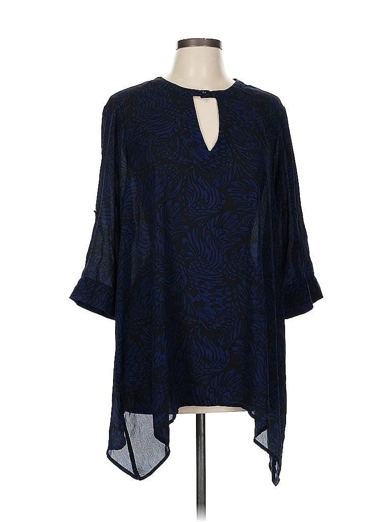 Pre-owned Torrid 3/4 Sleeve Blouse In Blue
