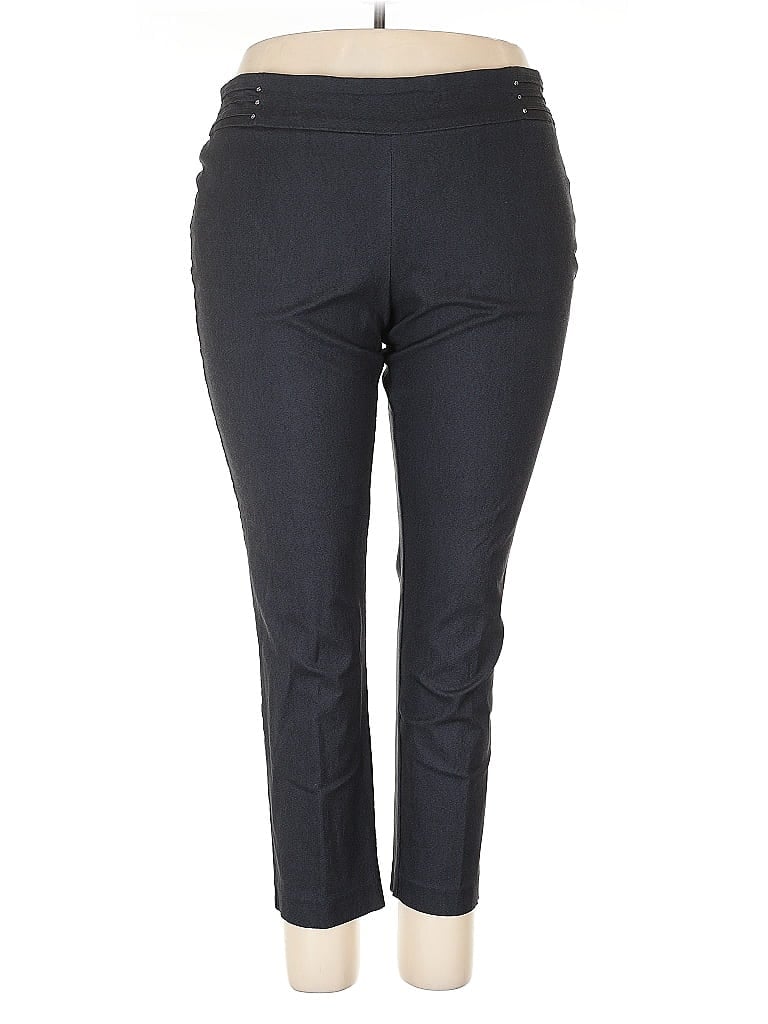 JM Collection Solid Black Gray Dress Pants Size 22 - photo 1