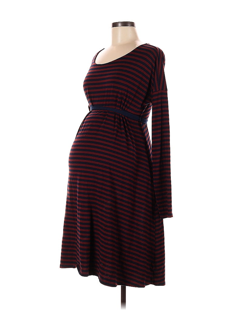 Liz Lange Maternity for Target Stripes Burgundy Casual Dress Size M - photo 1