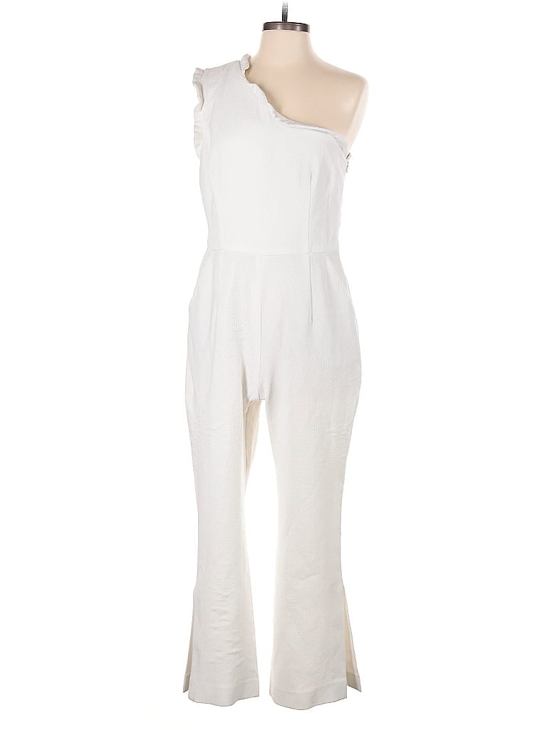 Black Halo Solid Ivory Jumpsuit Size 12 - photo 1