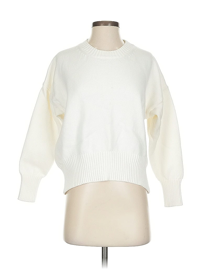 Quince 100% Cotton Solid White Pullover Sweater Size XS - photo 1