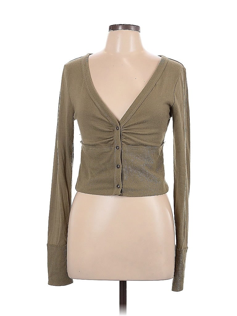 Out From Under 100% Polyester Tan Green Long Sleeve Top Size L - photo 1