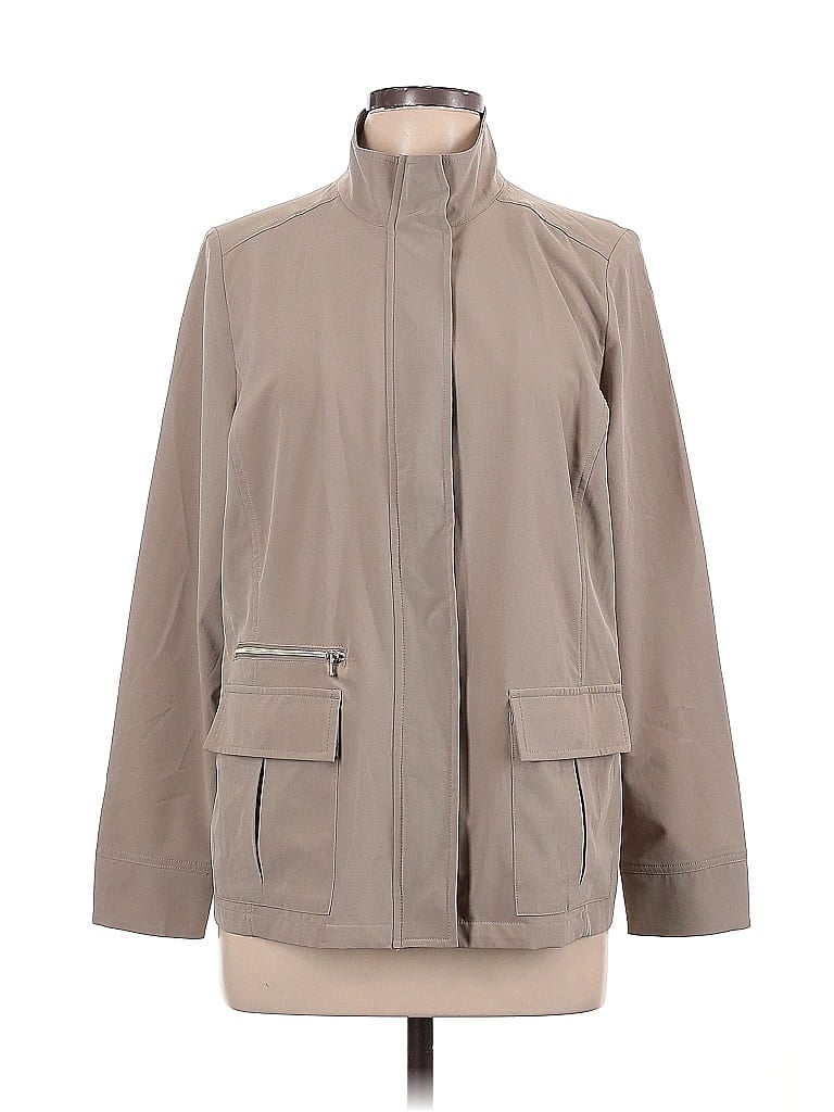 Zenergy by Chico's Solid Tan Raincoat Size L - photo 1