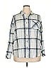 Natural Reflections 100% Cotton Plaid Blue 3/4 Sleeve Button-Down Shirt Size XXL - photo 1