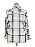 Natural Reflections 100% Cotton Plaid Blue 3/4 Sleeve Button-Down Shirt Size XXL - photo 2
