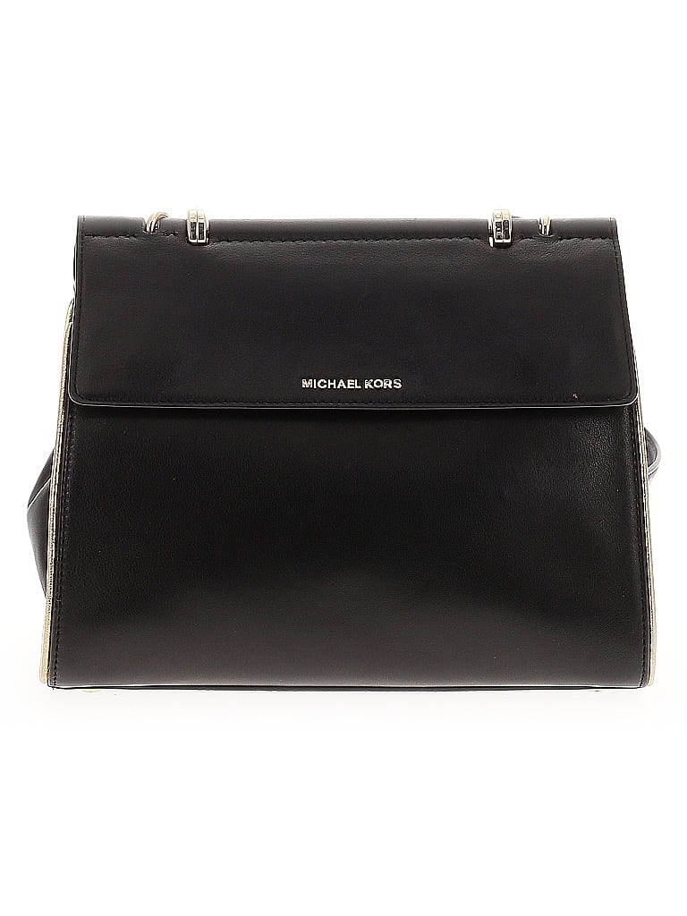 MICHAEL Michael Kors 100% Leather Solid Black Leather Satchel One size - photo 1