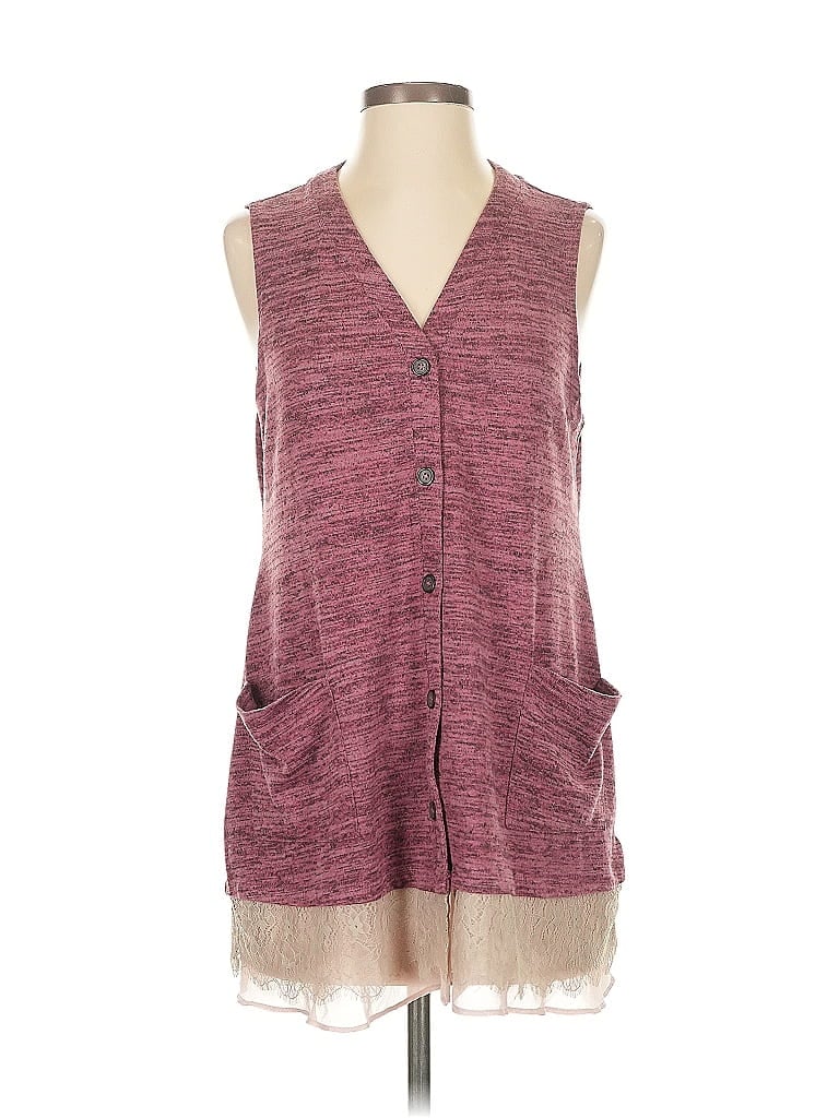 LOGO by Lori Goldstein Burgundy Sleeveless Blouse Size S - photo 1