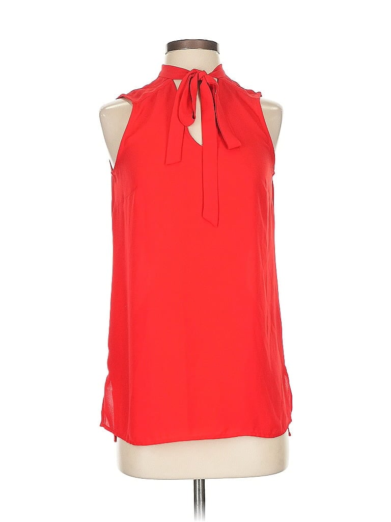 Pre-owned Halogen Sleeveless Blouse In Red