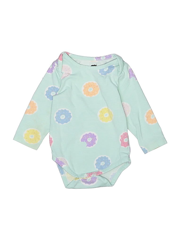 Pre-owned Monica + Andy Babies' Long Sleeve Onesie In Blue