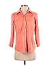 Liz Claiborne 100% Cotton Orange 3/4 Sleeve Button-Down Shirt Size 6 - photo 1