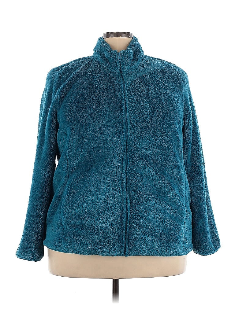 Woman Within 100% Polyester Teal Fleece Size 22 - photo 1
