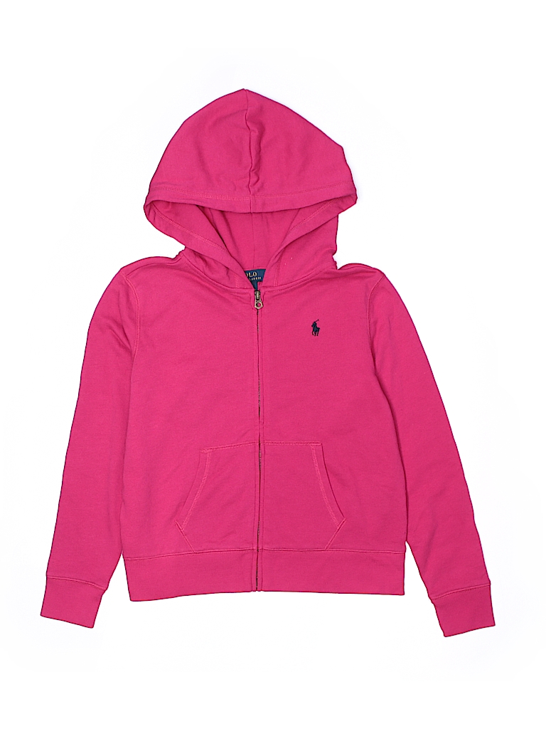 Polo by Ralph Lauren Solid Pink Zip Up Hoodie Size 12 - 78% off | thredUP