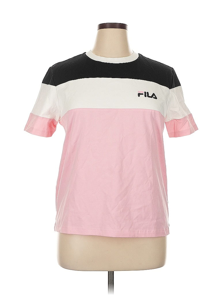 FILA Color Block Pink Short Sleeve T-Shirt Size XL - photo 1