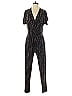 Veronica M. 100% Rayon Graphic Black Jumpsuit Size S - photo 1
