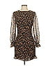 Storia 100% Polyester Print Brown Cocktail Dress Size S - photo 1