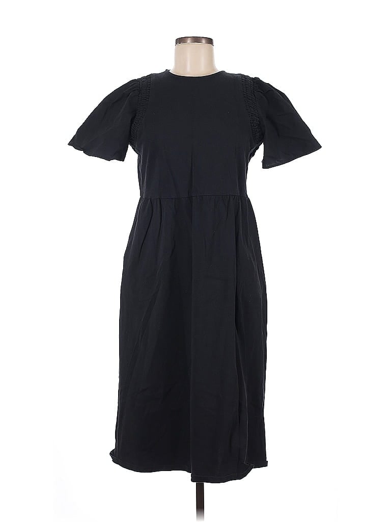 Who What Wear 100% Cotton Solid Black Casual Dress Size M - photo 1