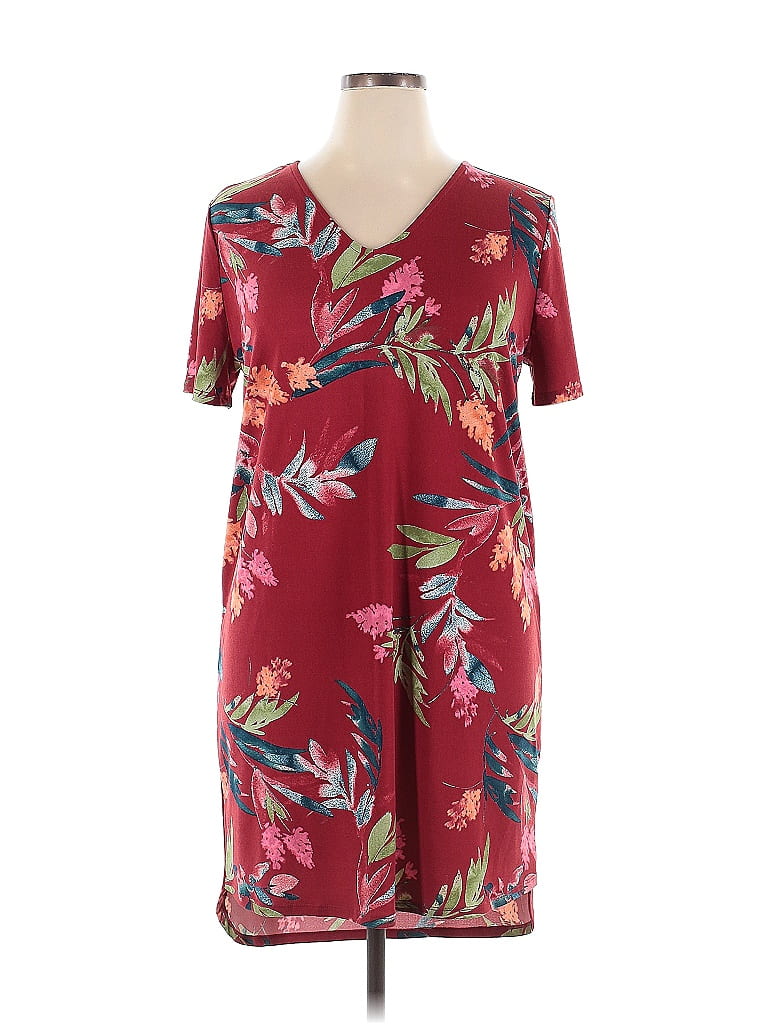 Christian Siriano New York Tropical Burgundy Casual Dress Size XL - photo 1