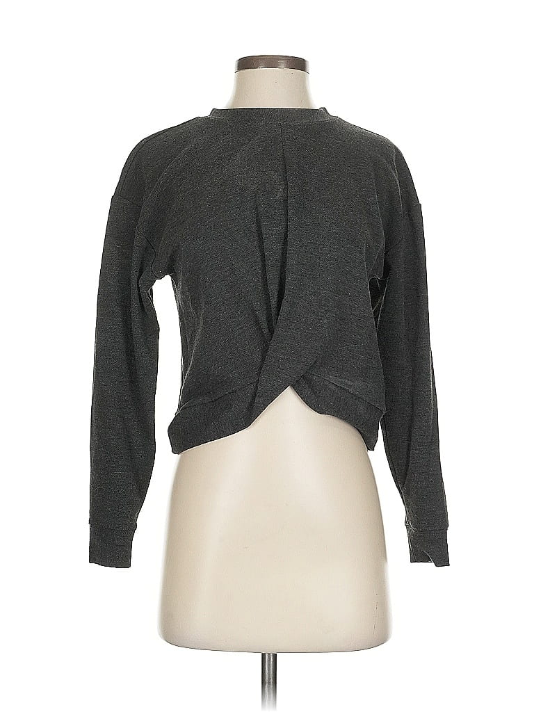 Pre-owned Lou & Grey Long Sleeve Top Gray Keyhole Neckline Tops