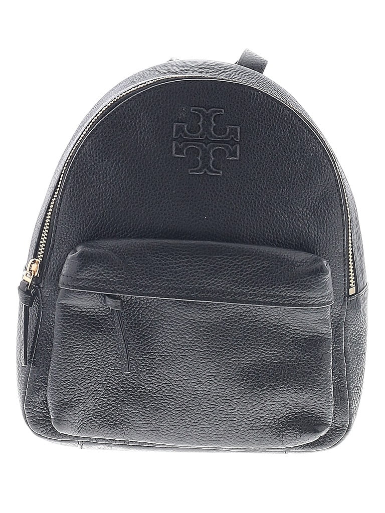 Tory Burch 100% Leather Solid Black Leather Backpack One size - photo 1