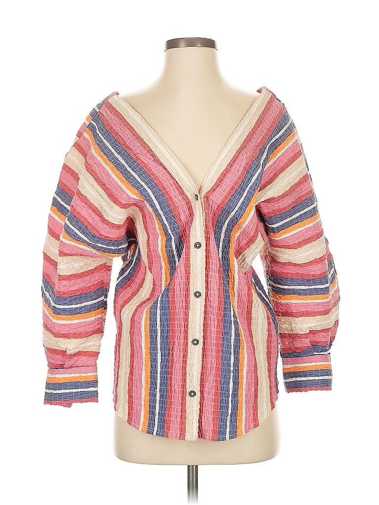Mara Hoffman Pink 3/4 Sleeve Button-Down Shirt Size XS - photo 1