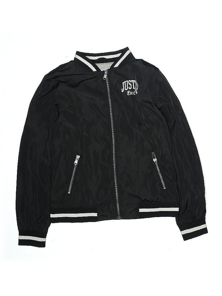 Justice 100% Polyester Solid Black Jacket Size 12 (big kids) - photo 1