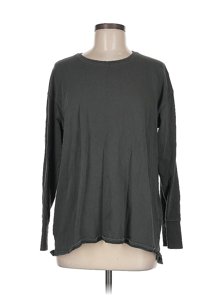 OFFLINE by Aerie 100% Cotton Gray Long Sleeve T-Shirt Size M - photo 1