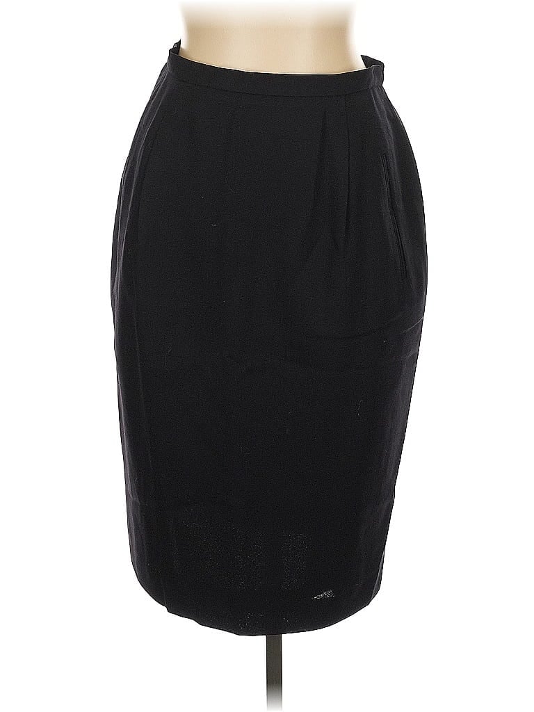 Pre-owned Dana Buchman Wool Skirt In Black