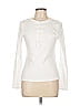 Nili Lotan 100% Cotton Ivory Long Sleeve T-Shirt Size L - photo 1