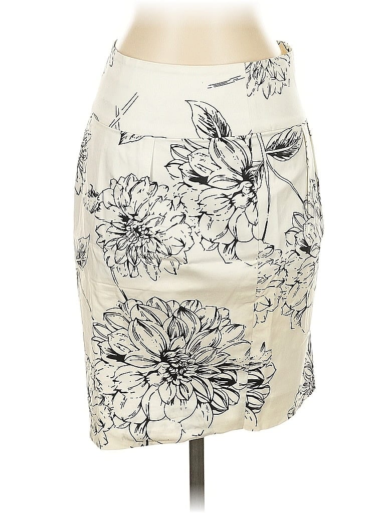 Arden B. Print Ivory Faux Leather Skirt Size 2 - photo 1