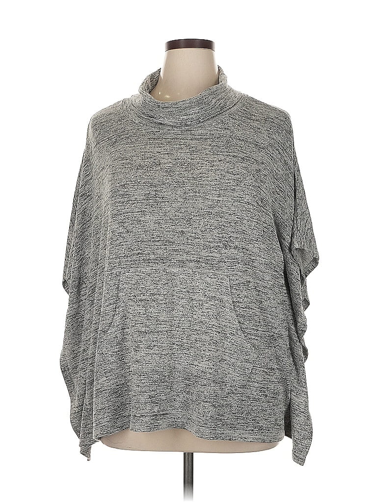 Pre-owned Nicole Miller Poncho In Gray